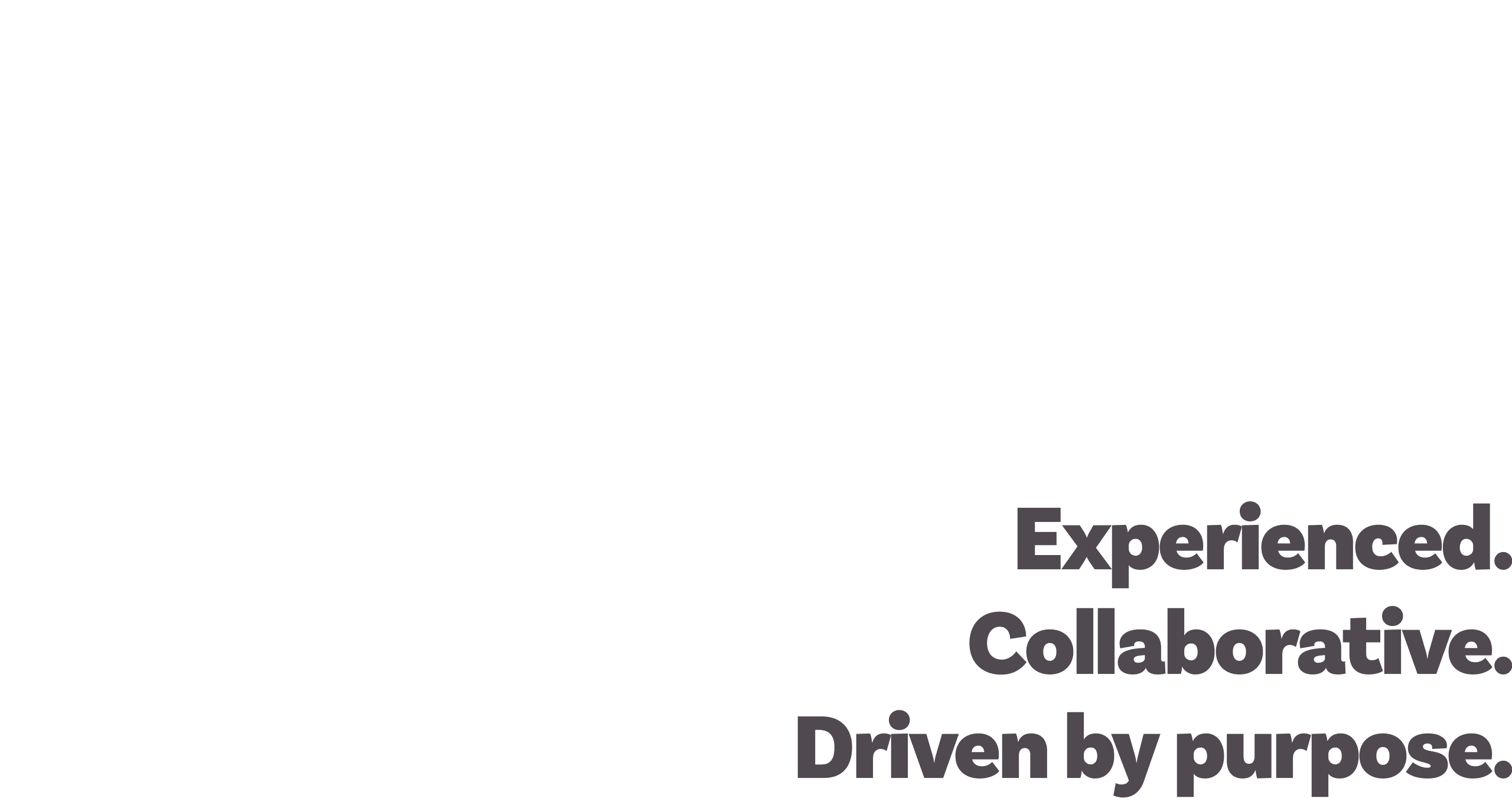 Experienced. Collaborative. Driven by purpose.